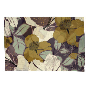 Floral elegance, vintage leaf pattern. pillowcase