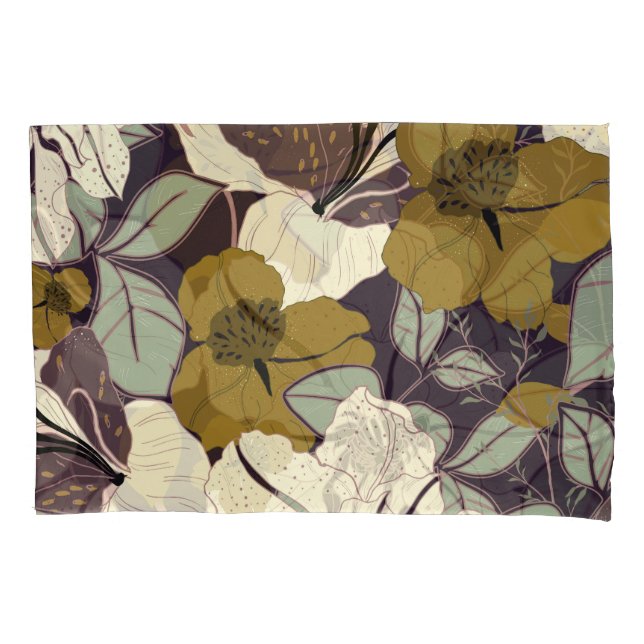 Floral elegance, vintage leaf pattern. pillowcase (Front)