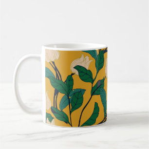 Floral Elegance: Vintage Leafy Pattern. Coffee Mug