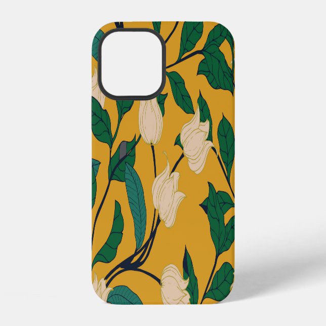 Floral Elegance: Vintage Leafy Pattern. iPhone Case (Back)