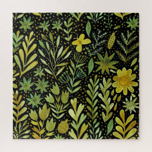 Floral Elegance: Vintage Watercolor Pattern Jigsaw Puzzle