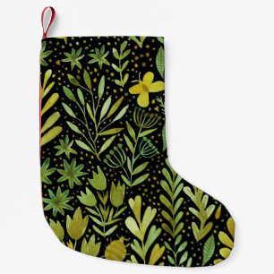 Floral Elegance: Vintage Watercolor Pattern Small Christmas Stocking