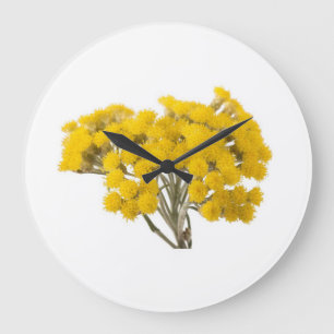 Floral Elegance Wall Clock – Bright Yellow Flowers