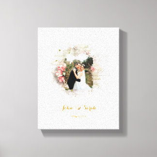 Floral Elegance, Wedding Picture Frame  Canvas Print