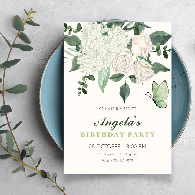 Floral elegant birthday invitation (Creator Uploaded)
