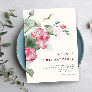 Floral elegant blooming birthday invitation