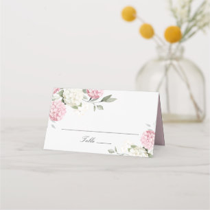 Floral Elegant Blush Pink Hydrangea Place Card