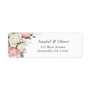Floral Elegant Blush Pink Wedding Return Address