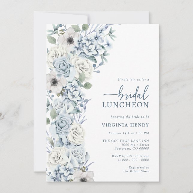 Floral Elegant Bridal Luncheon Invitation (Front)