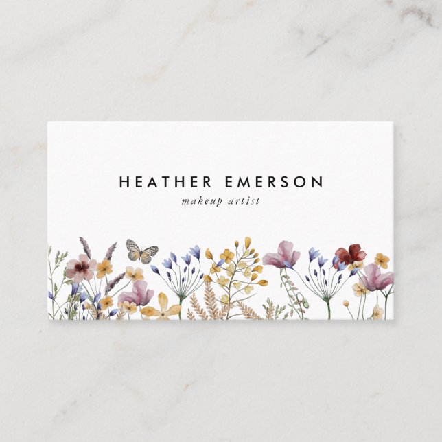 Floral Elegant Business Card (Front)