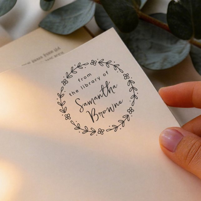Floral Elegant Calligraphy From the Library of Self-inking Stamp (Creator Uploaded)