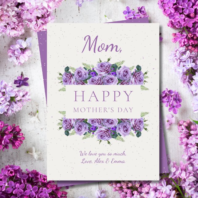 Floral Elegant Calligraphy Mother's Day Holiday Card (Creator Uploaded)