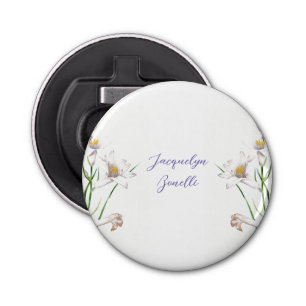 Floral Elegant Chic Cute Calligraphy Add Name Bottle Opener