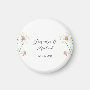 Floral Elegant Chic Cute Calligraphy Add Name Magnet