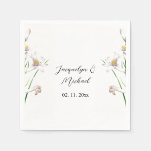Floral Elegant Chic Cute Calligraphy Add Name Napkin