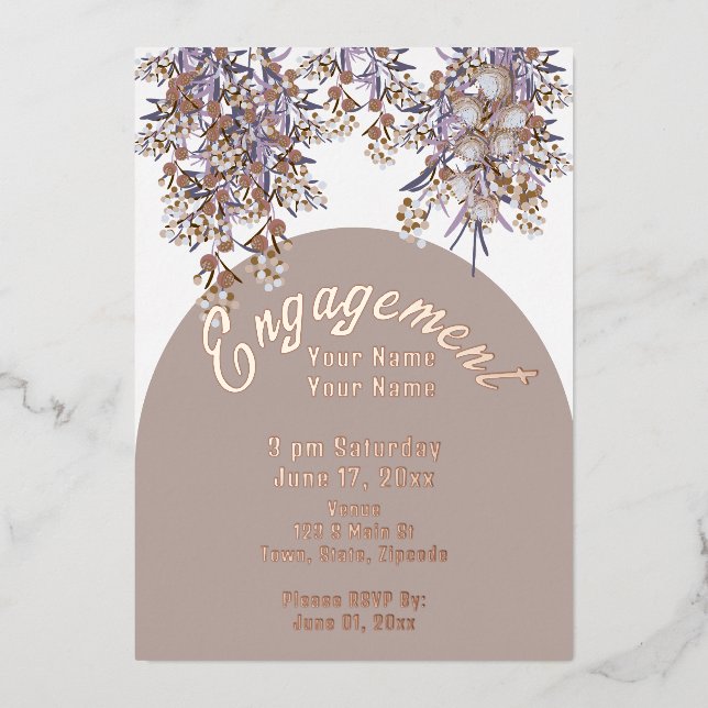 Floral Elegant Chic Foil Invitation (Front)