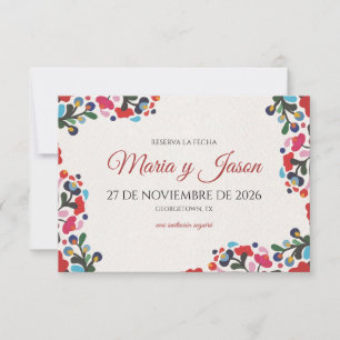 Floral Elegant Colorful Fiesta Spanish Wedding Save The Date