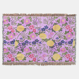Floral elegant colorful romantic pink modern throw blanket