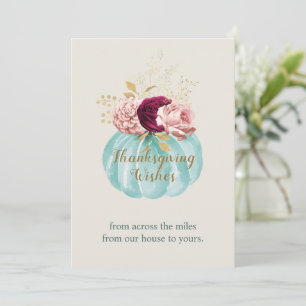 Floral Elegant Customisable "Thanksgiving Wishes"  Card
