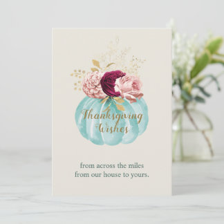 Floral Elegant Customisable "Thanksgiving Wishes"  Card