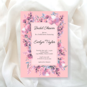 Floral Elegant Dusty rose Bridal Shower Invitation