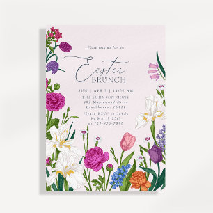 Floral Elegant Easter Brunch Invitation
