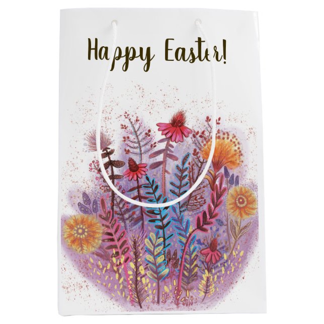Floral elegant Easter day  Medium Gift Bag (Front)