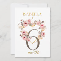 Floral Elegant First Year Baby Milestone Card