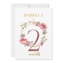 Floral Elegant First Year Baby Milestone Card