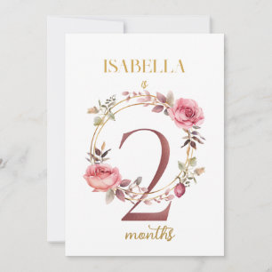 Floral Elegant First Year Baby Milestone Card