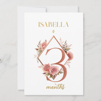 Floral Elegant First Year Baby Milestone Card