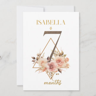 Floral Elegant First Year Baby Milestone Card