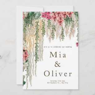 Floral  Elegant Flower Power Wedding Invitation