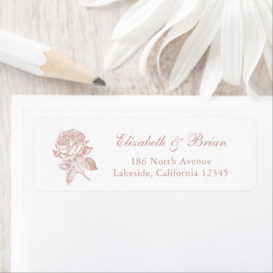 Floral Elegant French Roses Blush Wedding Address