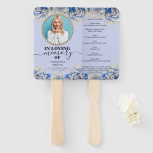 Floral Elegant Funeral Celebration of Life Hand Fan