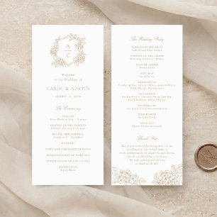 Floral Elegant Gold Hydrangea Wedding Program Programme
