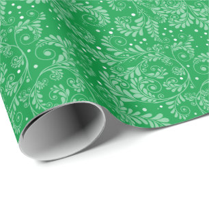 Floral Elegant Green Wrapping Paper