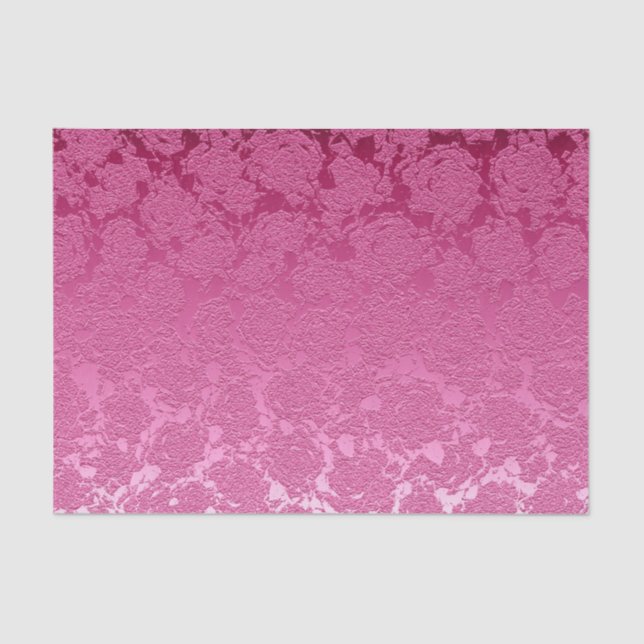 Floral Elegant Hot Pink Modern Chic Tissue Paper (Front)