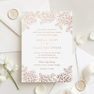 Floral Elegant Hydrangea Wedding Rose Gold