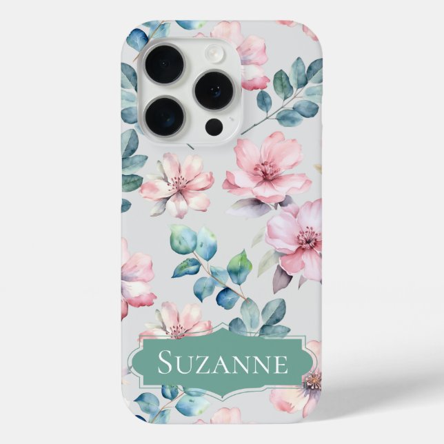 Floral Elegant Light Grey iPhone / iPad case (Back)