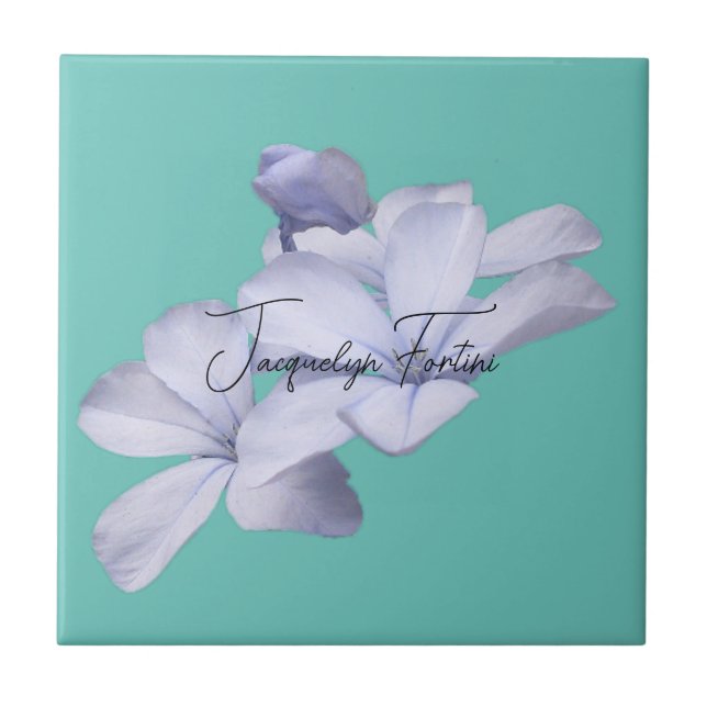 Floral Elegant Minimalist Calligraphy Add Name Tile (Front)