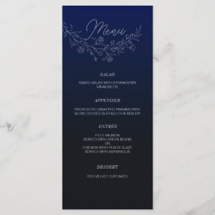 Floral Elegant Modern Wedding Reception Menu