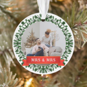 Floral Elegant Our First Christmas as Mr & Mrs Ornament