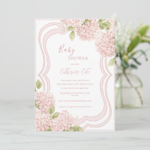 Floral Elegant Pink Hydrangea Bridal Shower  Invitation