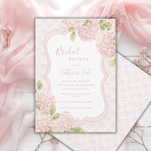 Floral Elegant Pink Hydrangea Bridal Shower  Invitation