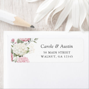 Floral Elegant Pink Hydrangea Greenery Address