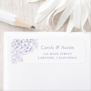 Floral Elegant Purple Hydrangea Address