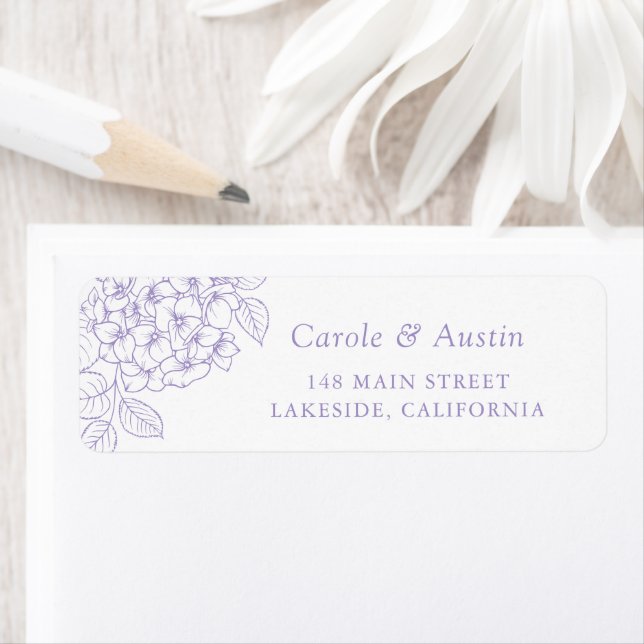 Floral Elegant Purple Hydrangea Address (Insitu)