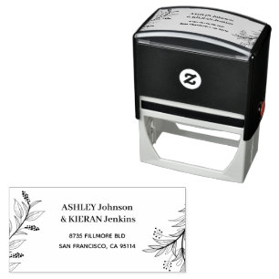 Floral Elegant return address  Self-inking Stamp