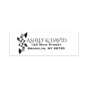 Floral Elegant Return Address Self-Inking Stamp
